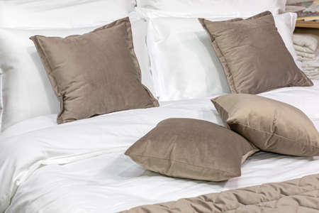 Many Pillows in Big Bed Home Decor