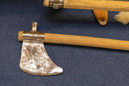 One Medieval Style Shape Iron Axe Tool