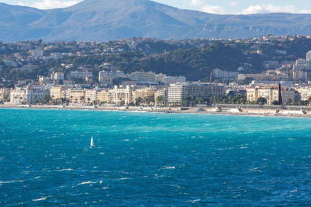 Mediterranean Sea and French Riviera in Nice Franceの写真素材