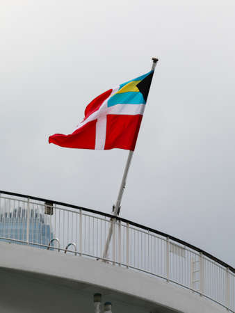 Bahamian Civil Ensign Flag at Cruiser Shipの写真素材