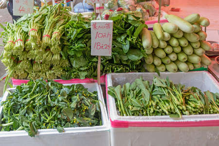 Fresh Green Vegetables at Farmers Market in China