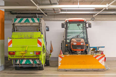 Snow Plow Tractor and Vacuum Cleaner Machine