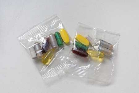 Vitamins Minerals and Supplements Pills in Bags