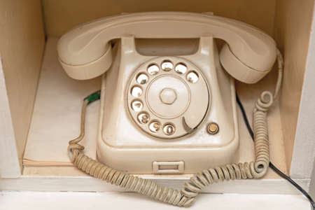 Very Old White Rotary Bakelite Phone Landline