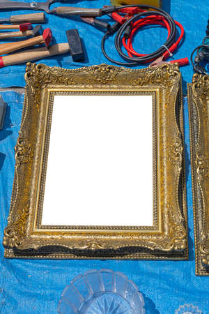 Empty Gold Picture Frame at Tarp Flea Market