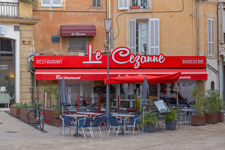 Aix, France - January 30, 2016: Le Cezanne French Restaurant in Aix en Provence, France.のeditorial素材