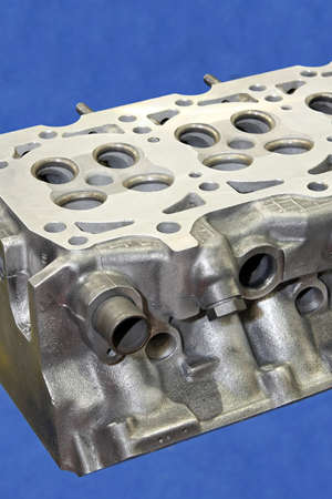 Close up shot of engine block part