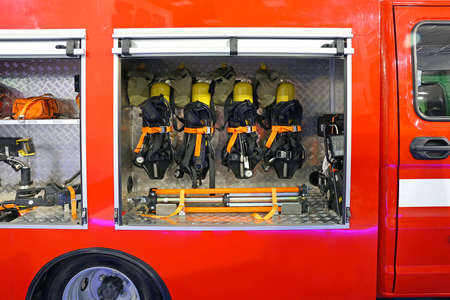 Self Contained Breathing Apparatus in Side Equipment Compartment Fire Truck