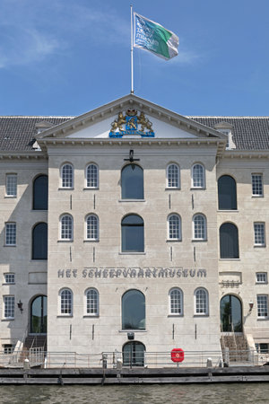 Amsterdam, Netherlands - May 17, 2018: National Maritime Museum Building in Amsterdam, Holland.のeditorial素材