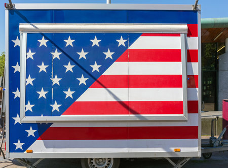 United States of America Flag at Trailerの写真素材
