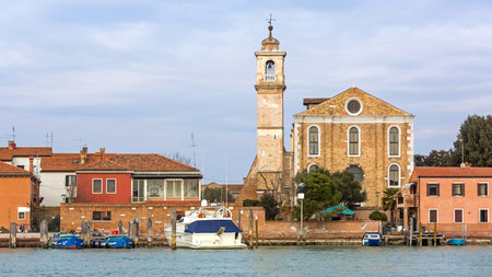 Church Santa Maria Angels at Murano Island Venice Italyの写真素材