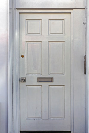 White Wooden Door With Mail Slot in London