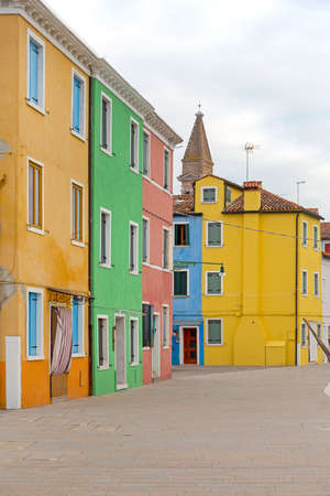 Empty Street at Burano Island in Italy
