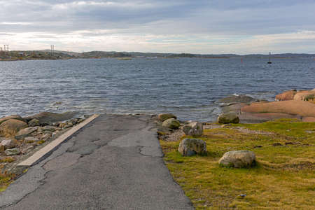 Boat Ramp to Sea at Hvaler Island in Norwayの写真素材