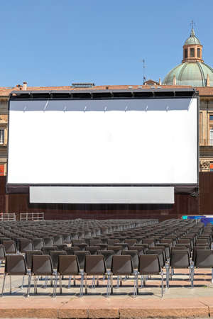 Big Projector Screen at Bologna City Squareの写真素材