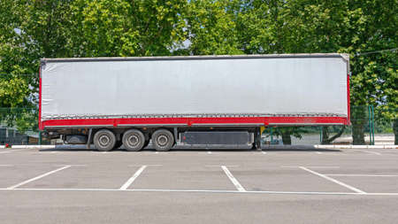 One Lorry Truck Trailer at Parking Day