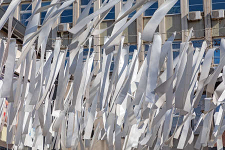 White Straps Hanging at Wind Contemporary City Decor