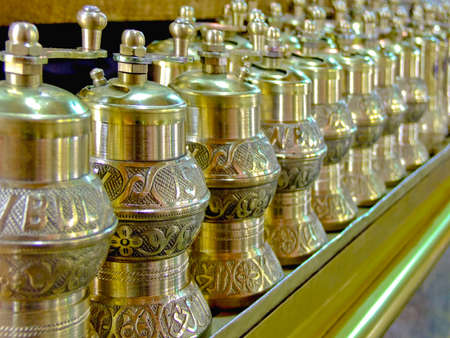 Traditional Turkish Style Manual Coffee Grinder Brassの写真素材