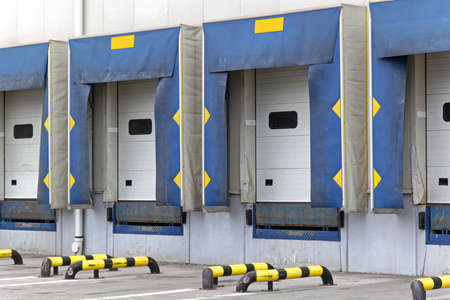 Loading Ramp Cargo Doors at Distribution Center Warehouse