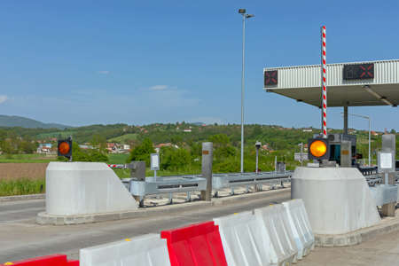 Open Ramp at Toll Booth European Highwayの写真素材
