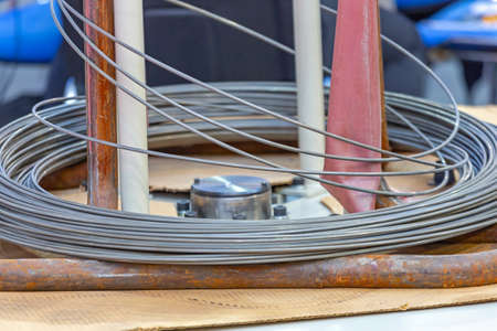Coil of Steel Wire for Welding Processの写真素材