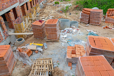 New Houses Attached Buildings Construction Site
