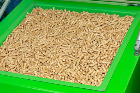 Wood Pellet in Stove Hopper for Winter Heating
