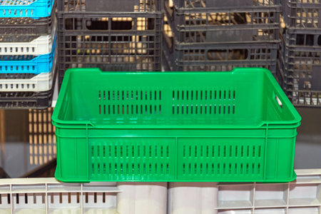 Green Plastic Crate for Transport Farm Produce