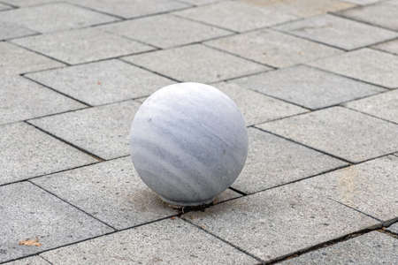 Marble Ball at Street Pavement City Decorの写真素材