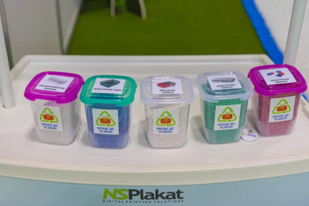 Novi Sad, Serbia - September 21, 2021: Recycling Plastic Bottle Caps Humanitarian Organization Cap...