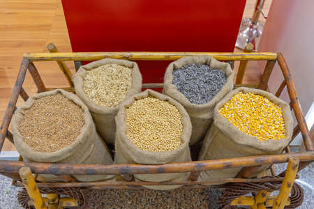 Seeds Grains Beans Agriculture Farm Harvest in Sacks
