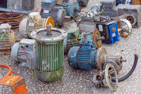 Old Electric Motors for Scrap Metal Recycling