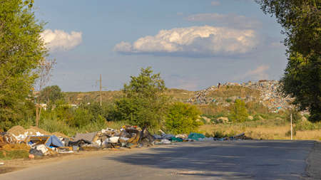 Road to Garbage Dump Site City Waste Managementの写真素材