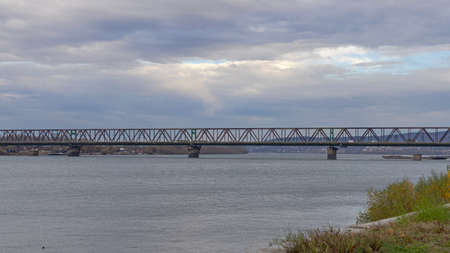 Pancevo Bridge Over Danube River in Belgrade Autumn