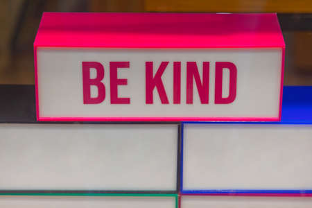 Sign Message Quote Be Kind Light Box Conceptの写真素材