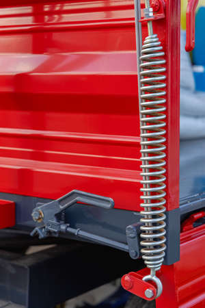 Long Tension Spring Coil at Agriculture Farm Trailerの写真素材