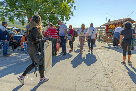 Belgrade, Serbia - September 11, 2021: People Walking at Flea Market Bubanj Potok Saturday Morning.