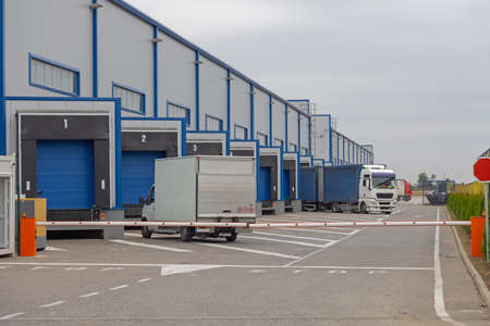 Fulfillment Warehouse Building Ramps Shipping Distribution Transportationの写真素材