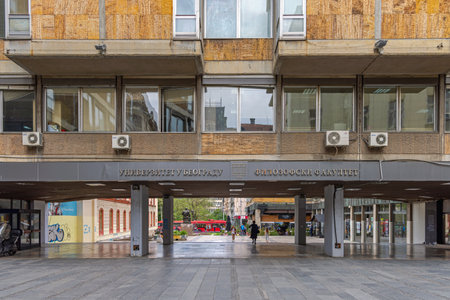Belgrade, Serbia - May 06, 2022: University of Belgrade Faculty of Philosophy Education Building...