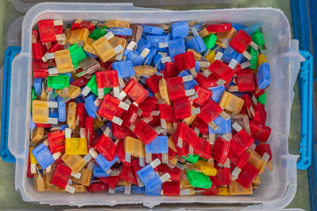 Colour Coded Fast Fuses for Cars in Boxの写真素材