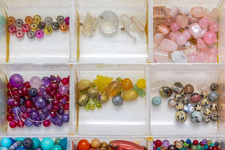 Gemstones Jewelry Craft Material in Organizer Tackle Box Tray