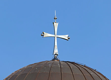 Lighting Rod at Top of Silver Cross Saint Basil of Ostrog Church