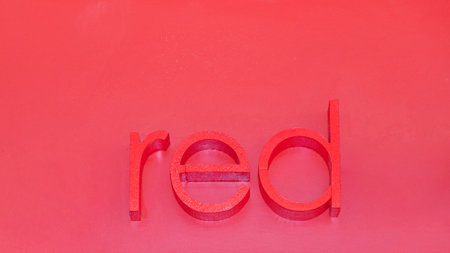 Big Sign Red 3d Font Foam Lettering at Wallの写真素材