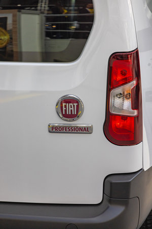 Belgrade, Serbia - March 22, 2023: Italian Manufacturer Fiat Professional Vehicle Commercial Van at...