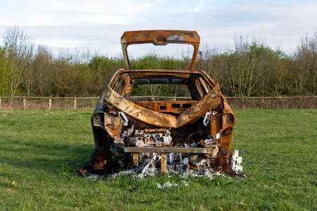 Burned out carの写真素材