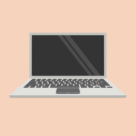 Laptop vector isolated style on orange backgroundのイラスト素材