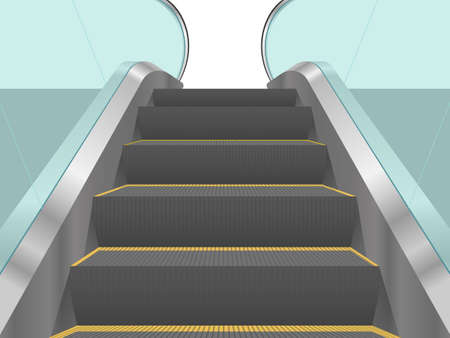Stairs of the escalator beside is glass Isolated vectorのイラスト素材