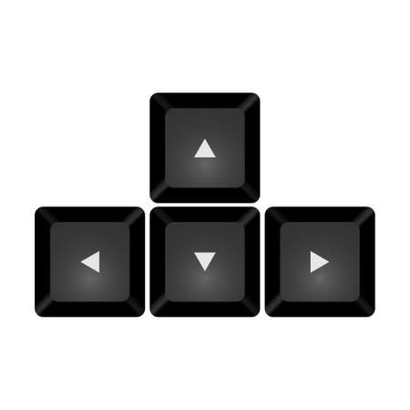 Arrow keys black button isolate vector on white backgroundのイラスト素材