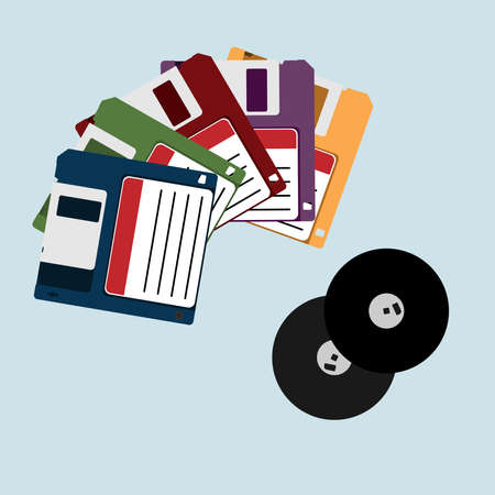 Floppy disk many colors set vector designのイラスト素材