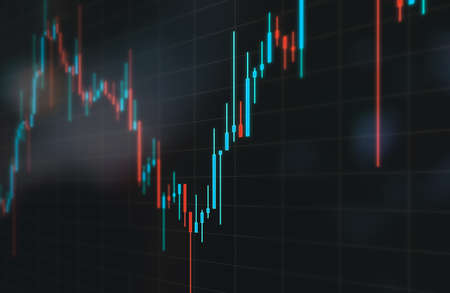 Graphic of stock market chart on grey background
